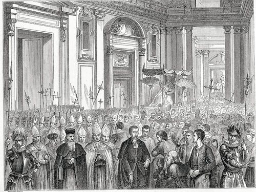 Katholiken, die den Weg der Römisch-Katholischen Kirche nach dem 1. Vatikanischen Konzil mit den sogenannten Papstdogmen nicht mitgehen wollten, haben sich daraufhin in der Alt-Katholischen Kirche organisiert.Wikipedia